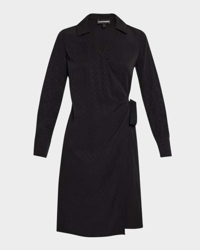 Diamond Jacquard Wrap Shirtdress
